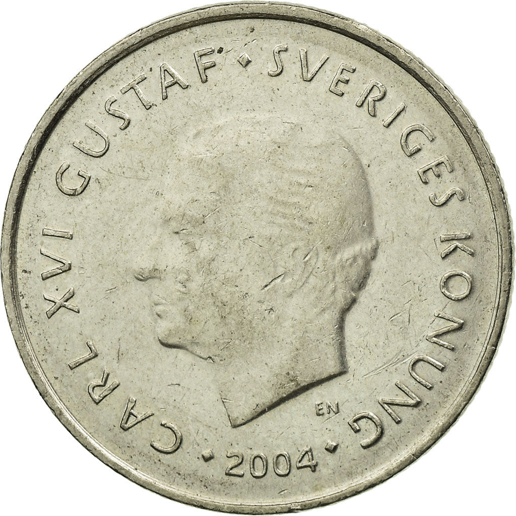 Moeda, Suécia, Carl XVI Gustaf, Krona, 2004, Eskilstuna, EF(40-45)