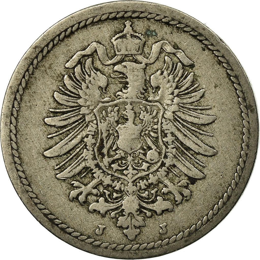 Monnaie, GERMANY - EMPIRE, Wilhelm I, 5 Pfennig, 1889, Hambourg, TB