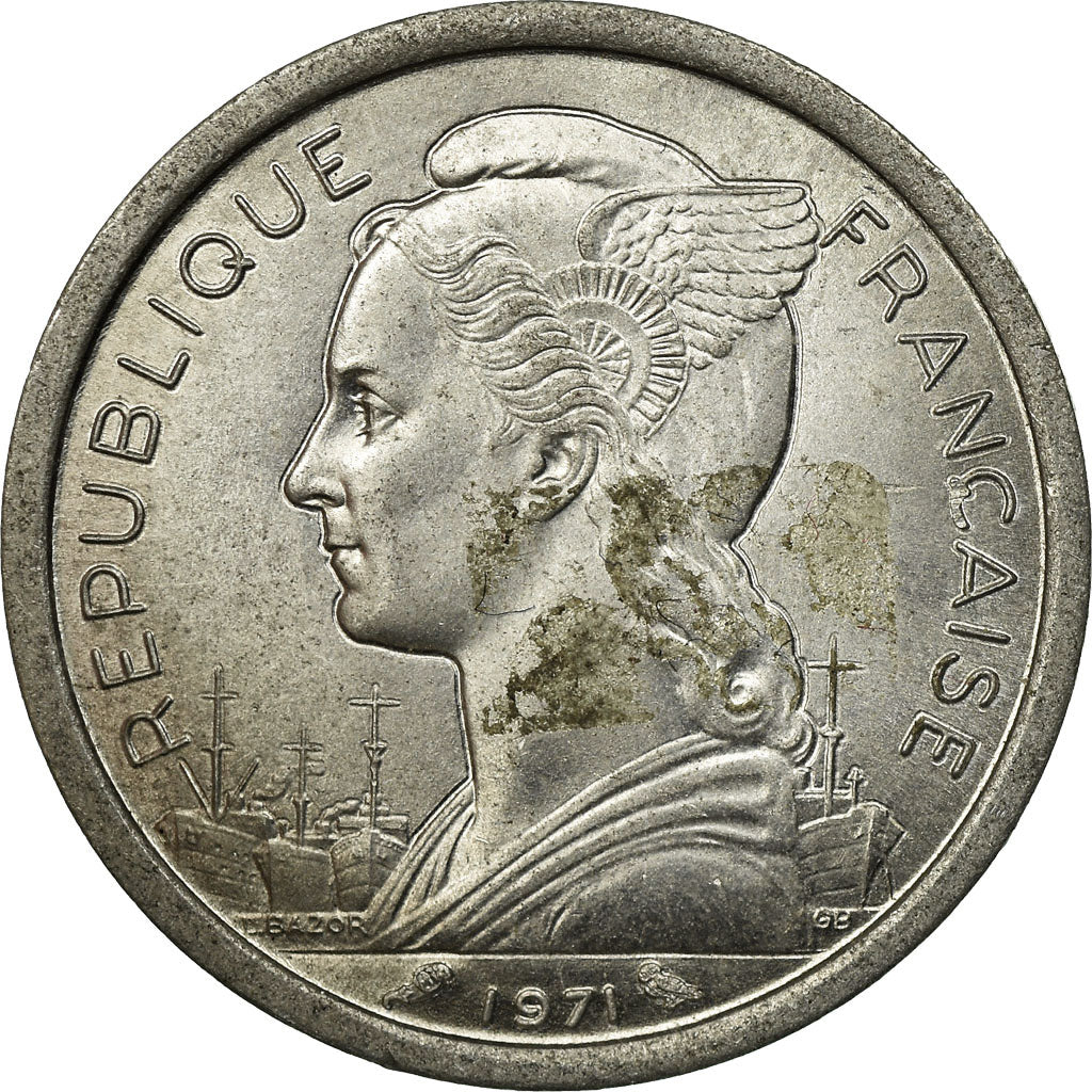 Coin, FRENCH AFARS & ISSAS, Franc, 1971, Paris, VF(20-25), Aluminum, KM:16