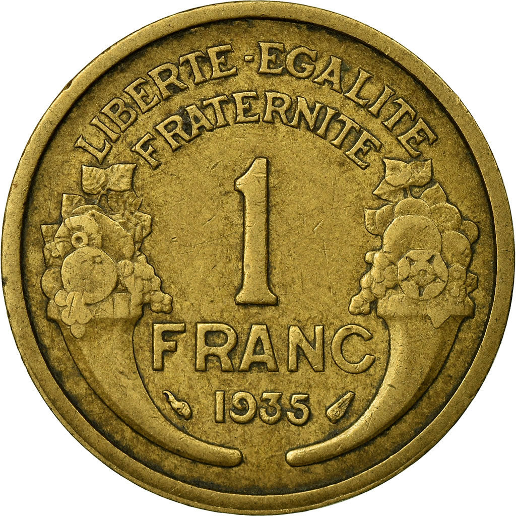 Munten, Frankrijk, Morlon, Franc, 1935, Paris, FR+, Aluminum-Bronze, KM:885
