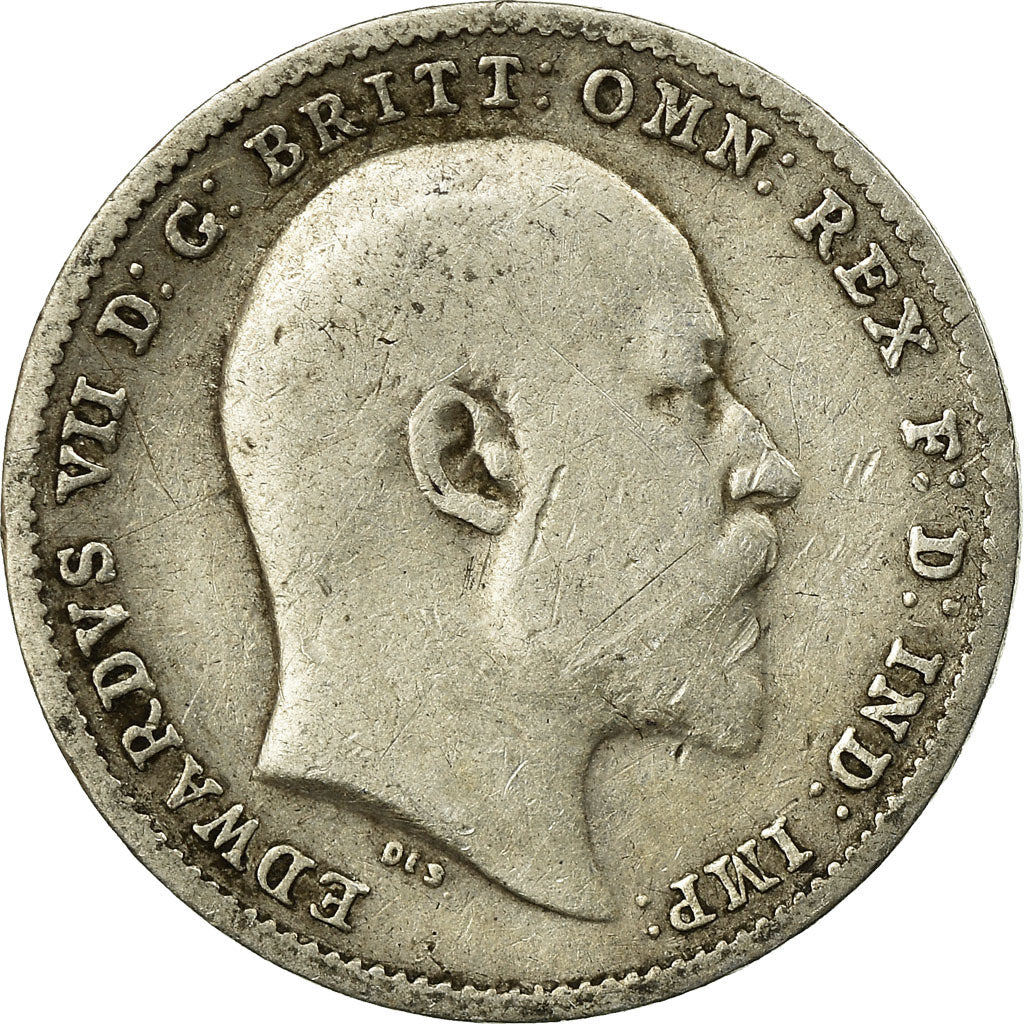 Coin, Great Britain, Edward VII, 3 Pence, 1902, VF(30-35), Silver, KM:797.1