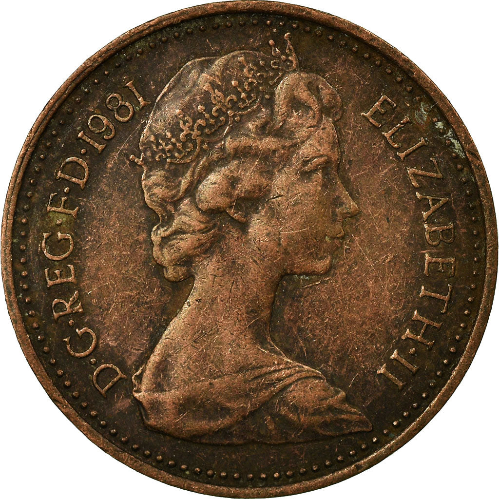 Moeda, Grã-Bretanha, Elizabeth II, 1/2 New Penny, 1981, EF(40-45), Bronze