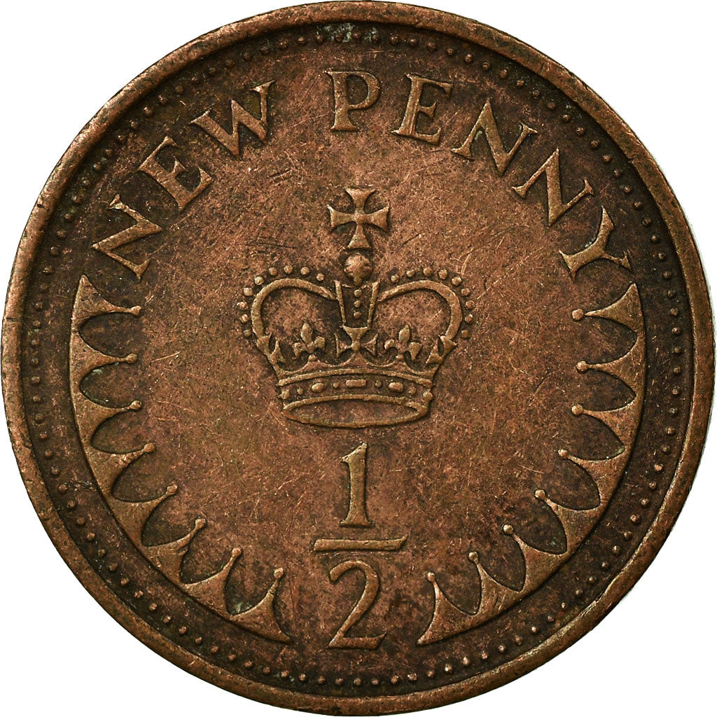 Moeda, Grã-Bretanha, Elizabeth II, 1/2 New Penny, 1981, EF(40-45), Bronze