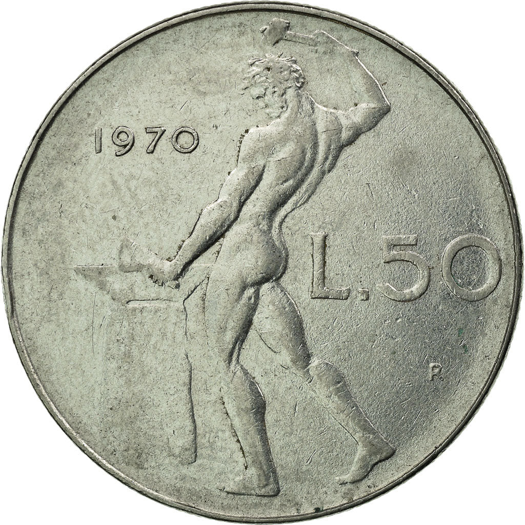 Münze, Italien, 50 Lire, 1970, Rome, S+, Stainless Steel, KM:95.1