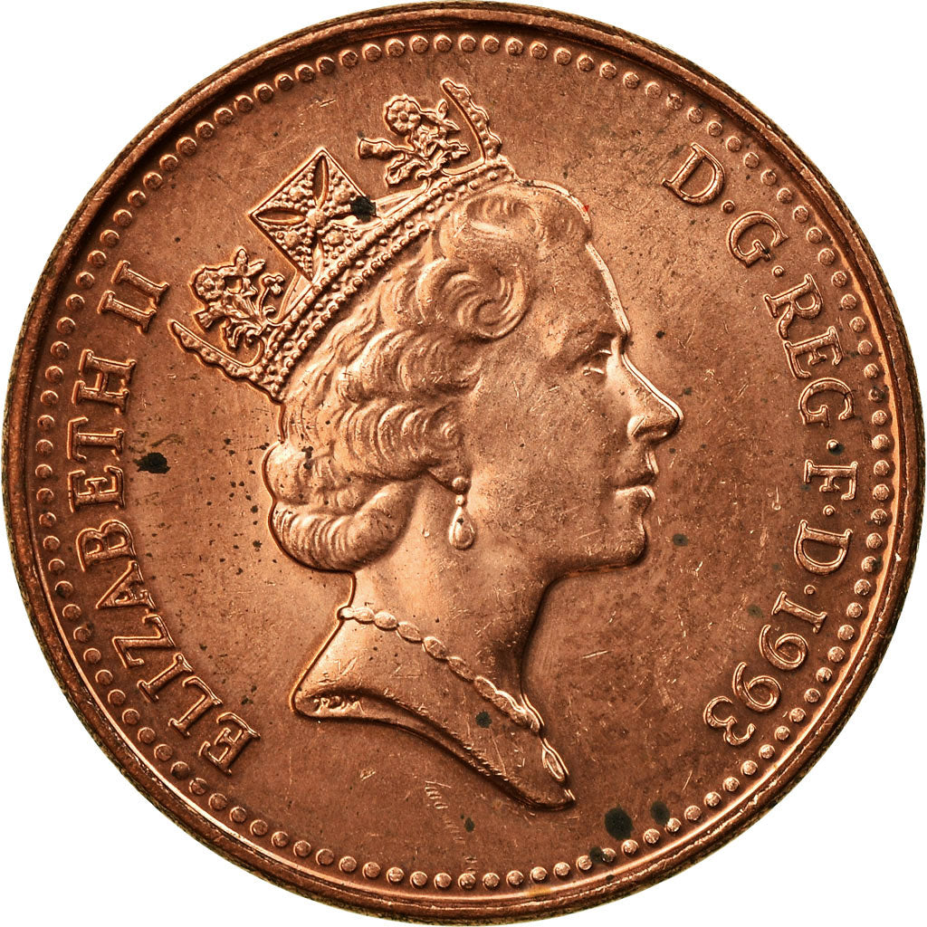 Monnaie, Grande-Bretagne, Elizabeth II, Penny, 1993, TB, Copper Plated Steel