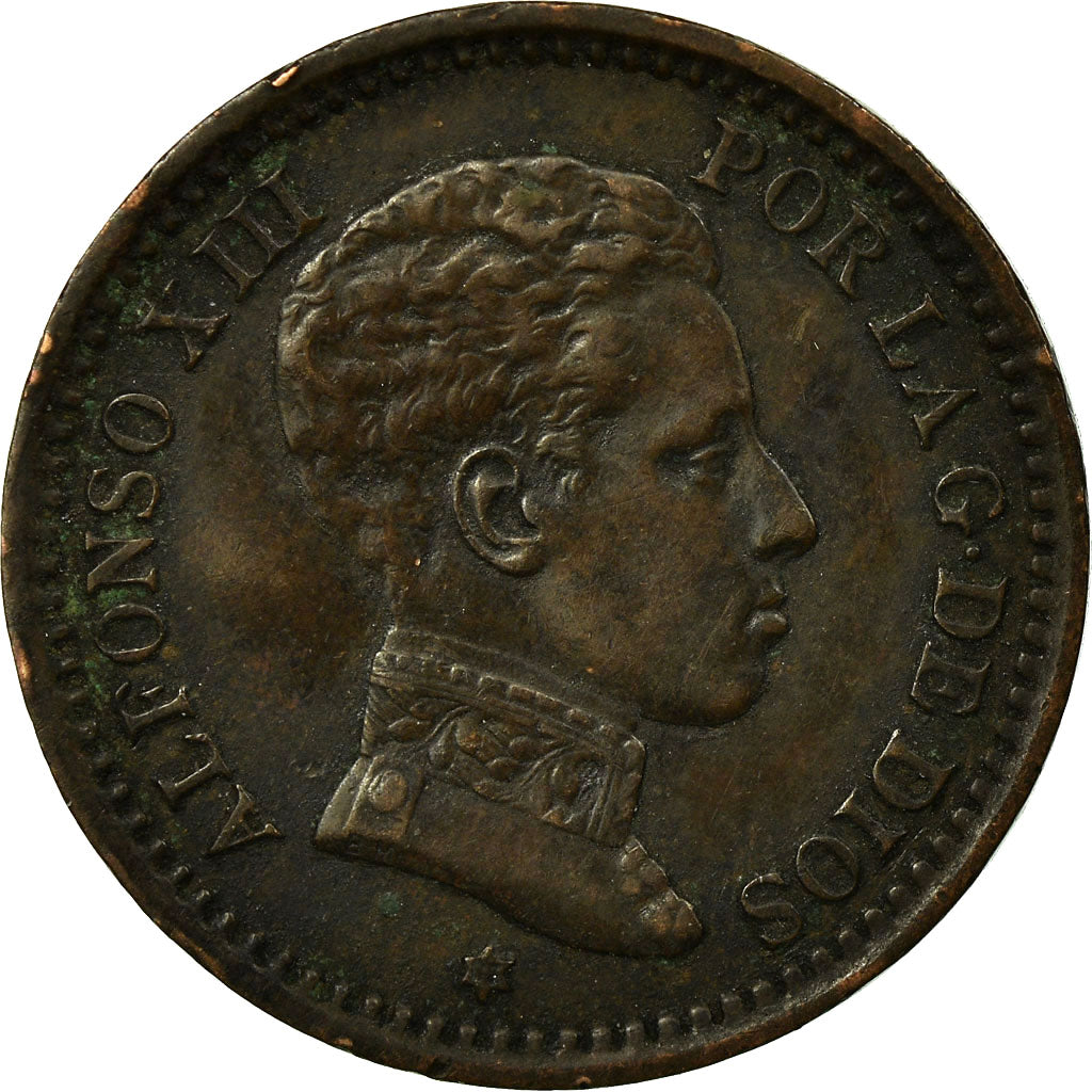 Coin, Spain, Alfonso XIII, 2 Centimos, 1905, Madrid, VF(30-35), Copper, KM:722