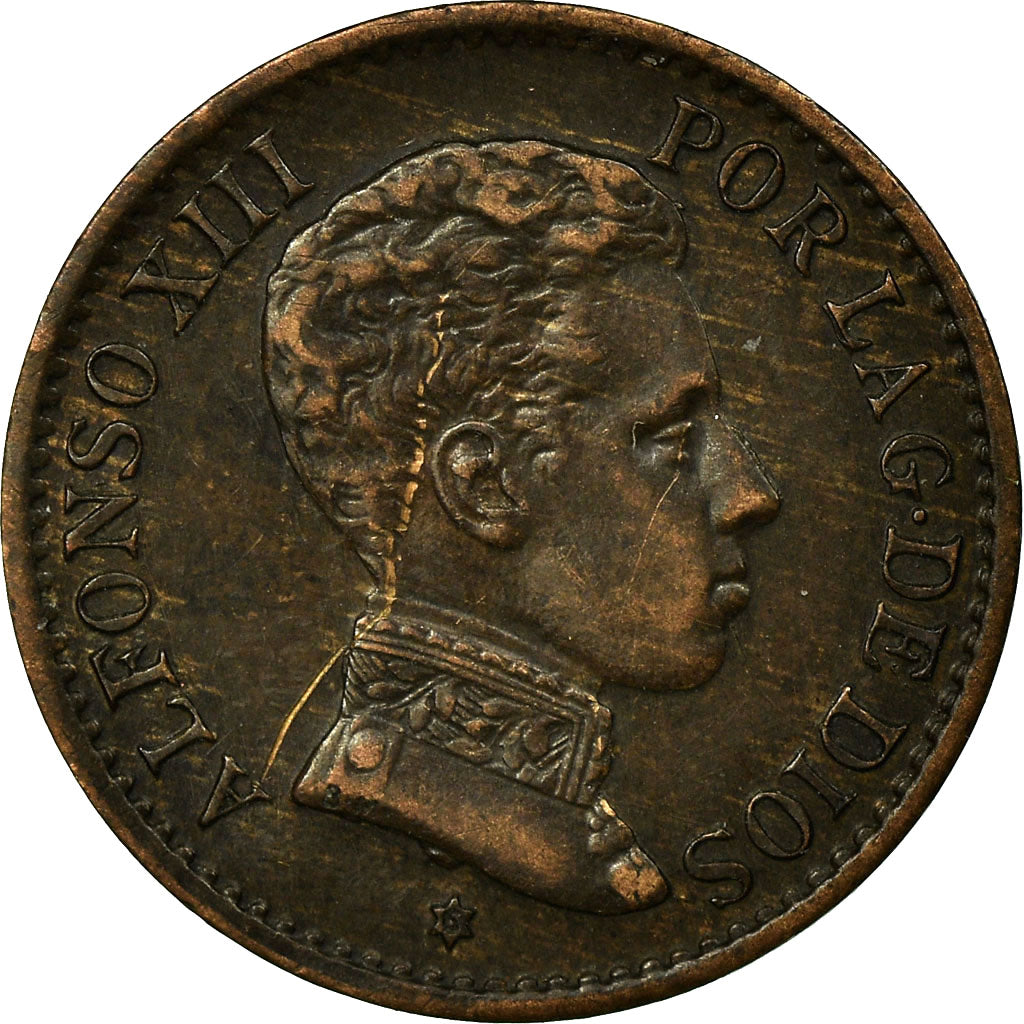 Coin, Spain, Alfonso XIII, Centimo, 1906, Madrid, VF(20-25), Bronze, KM:726