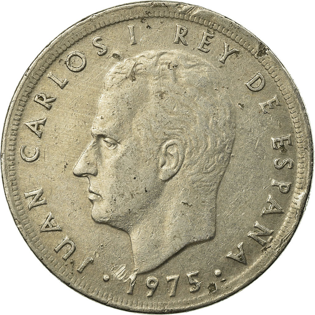 Moneda, España, Juan Carlos I, 5 Pesetas, 1977, BC+, Cobre - níquel, KM:807