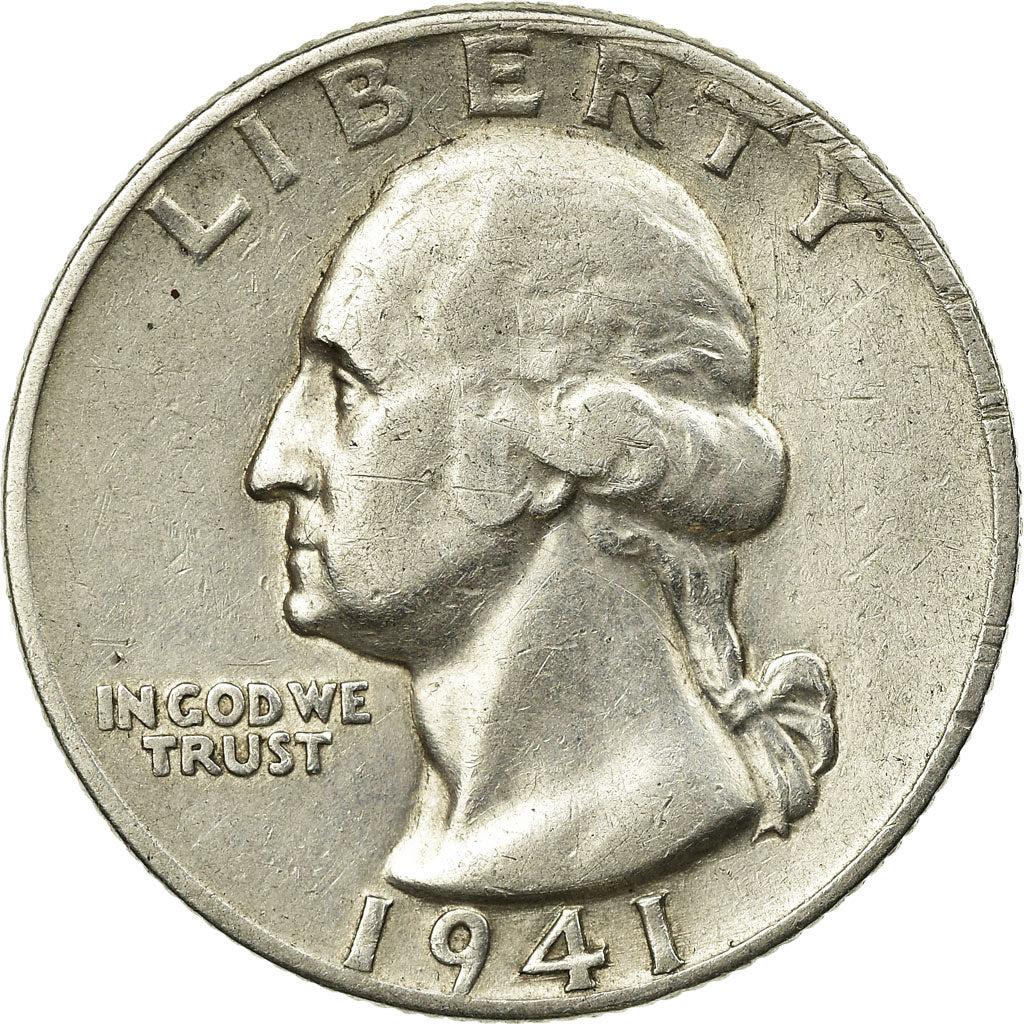Coin, United States, Washington Quarter, Quarter, 1941, U.S. Mint, Philadelphia