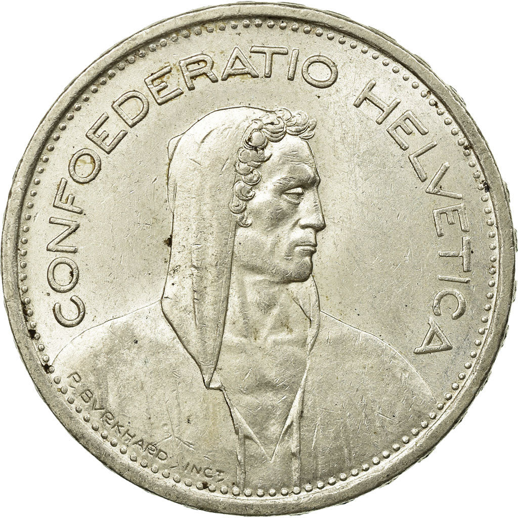 Coin, Switzerland, 5 Francs, 1954, Bern, EF(40-45), Silver, KM:40