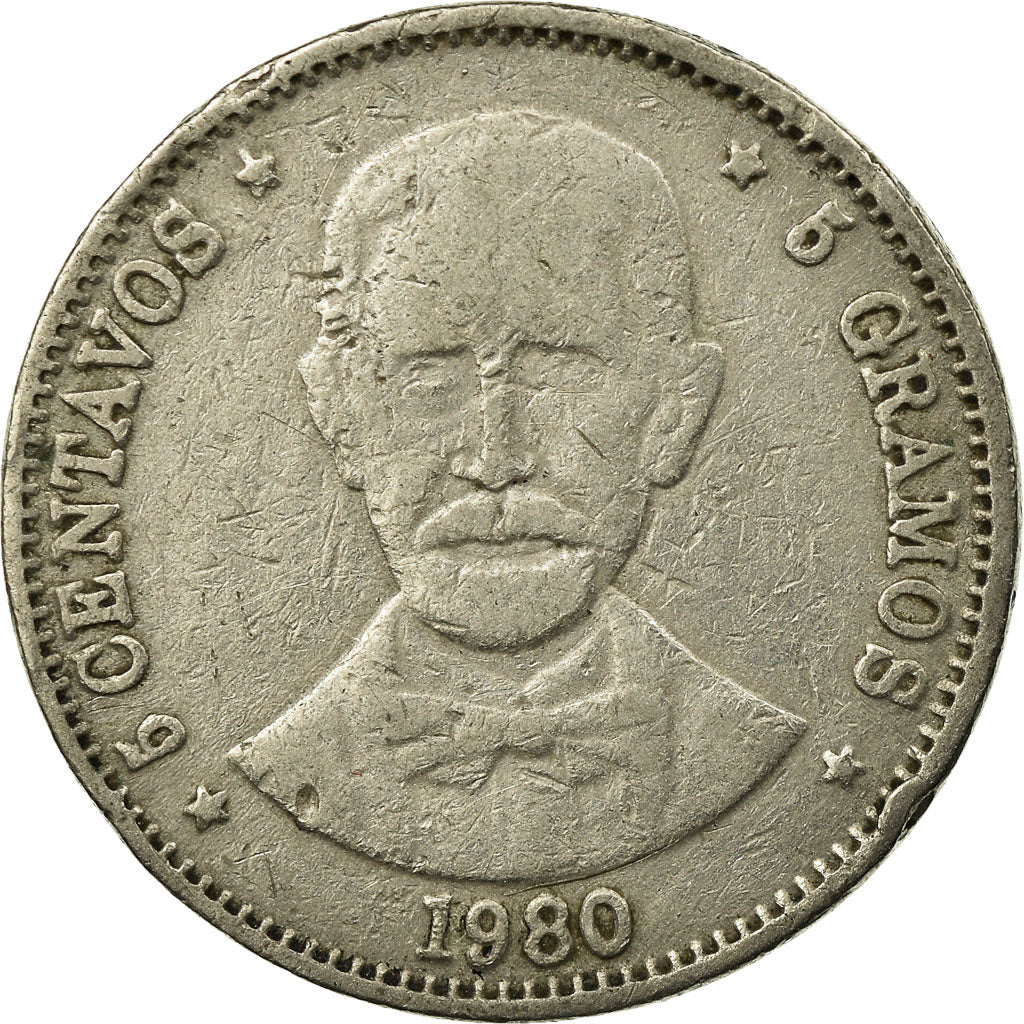 Coin, Dominican Republic, 5 Centavos, 1980, VF(30-35), Copper-nickel, KM:49