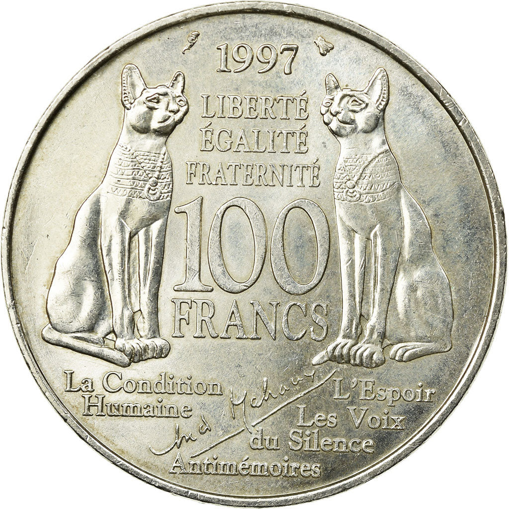 Münze, Frankreich, André Malraux, 100 Francs, 1997, SS, Silber, KM:1188