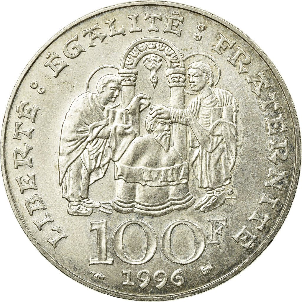 Coin, France, Clovis, 100 Francs, 1996, VF(30-35), Silver, KM:1180, Gadoury:953