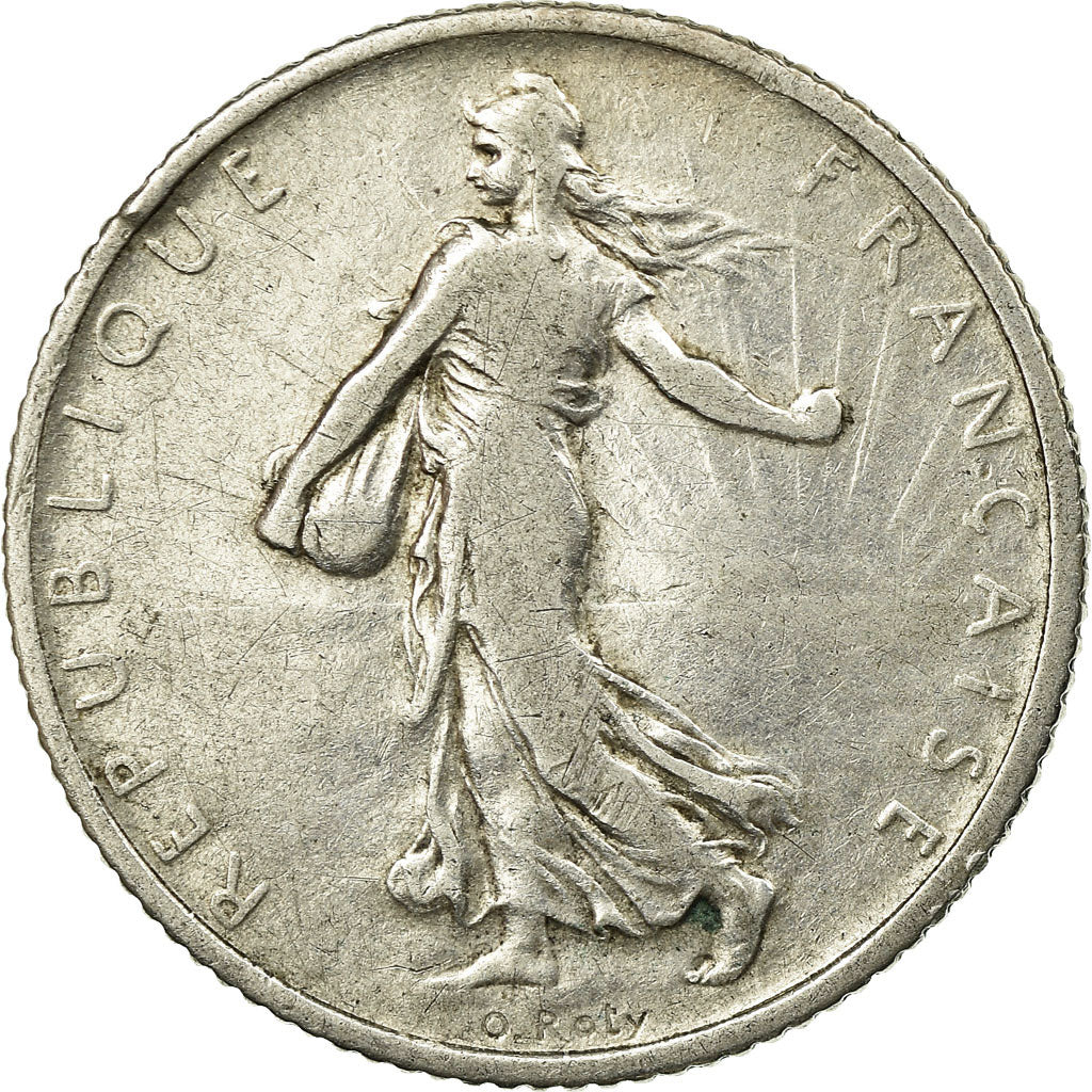 Moneta, Francia, Semeuse, Franc, 1910, Paris, MB+, Argento, KM:844.1