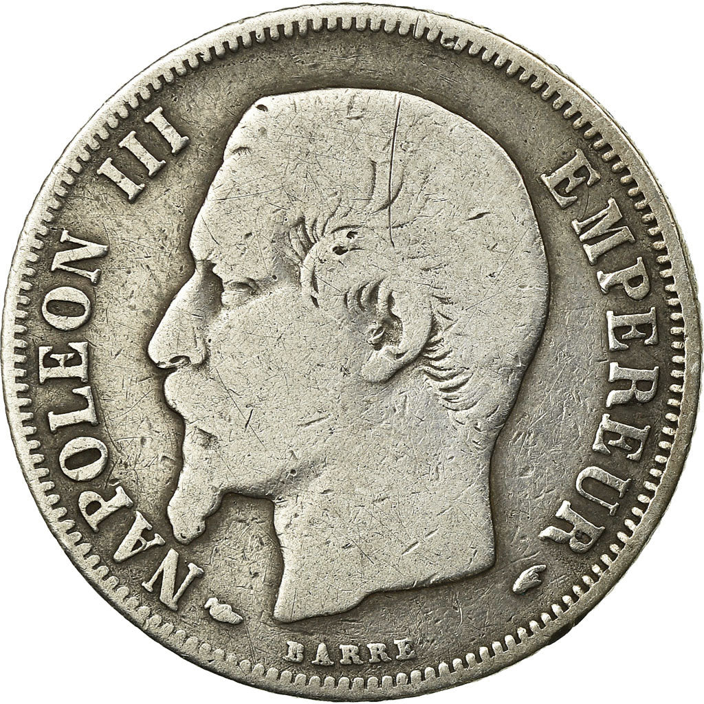 Moeda, França, Napoleon III, Napoléon III, Franc, 1854, Paris, VF(20-25)