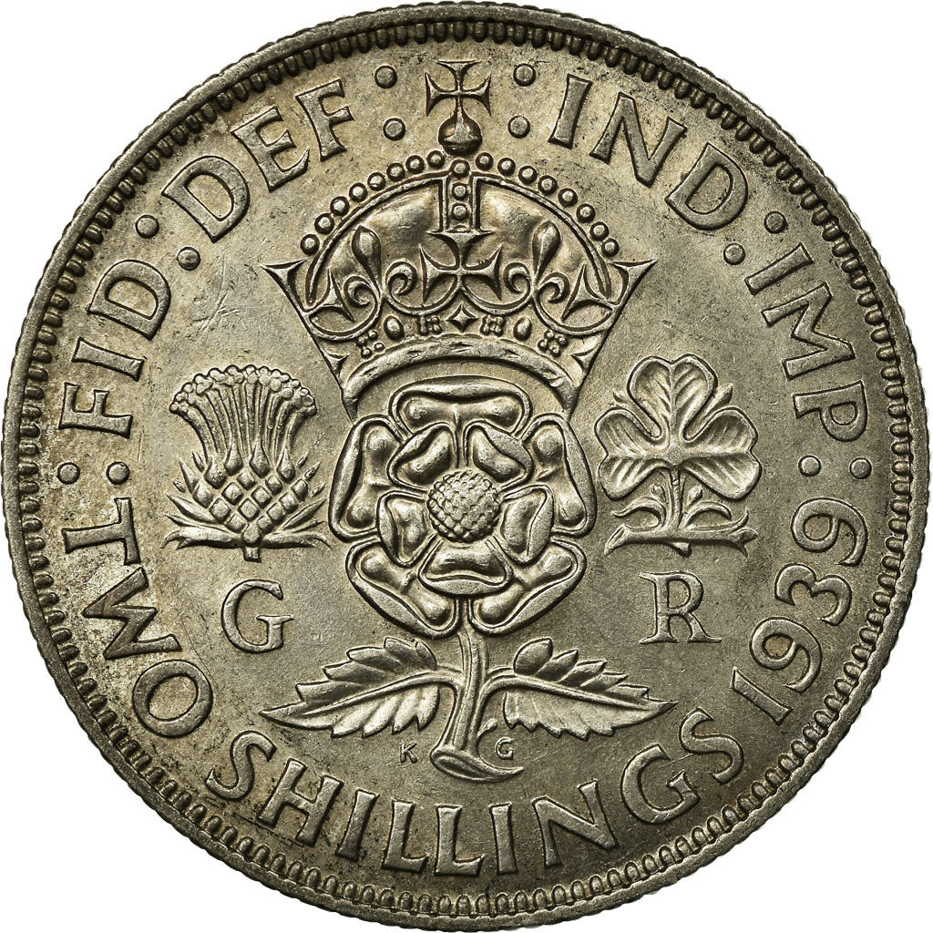 Coin, Great Britain, George VI, Florin, Two Shillings, 1939, EF(40-45), Silver