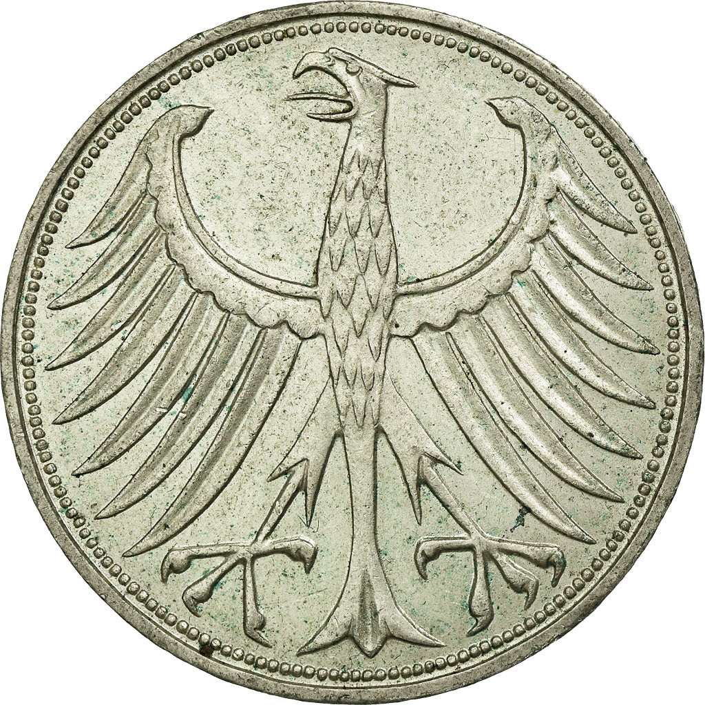 Coin, GERMANY - FEDERAL REPUBLIC, 5 Mark, 1970, Hambourg, EF(40-45), Silver