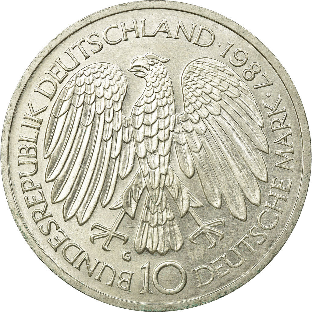 Monnaie, République fédérale allemande, 10 Mark, 1987, Karlsruhe, Germany