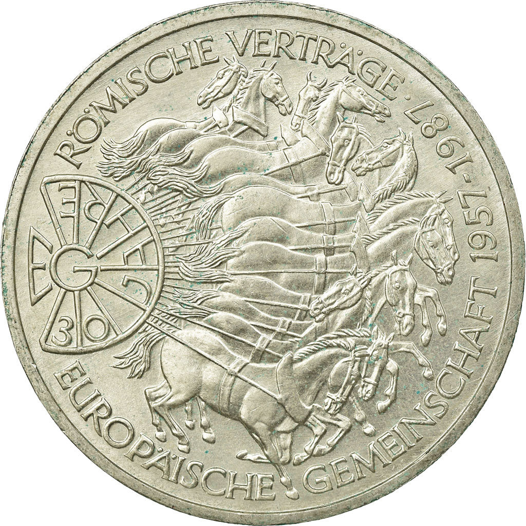 Coin, GERMANY - FEDERAL REPUBLIC, 10 Mark, 1987, Karlsruhe, Germany, AU(50-53)