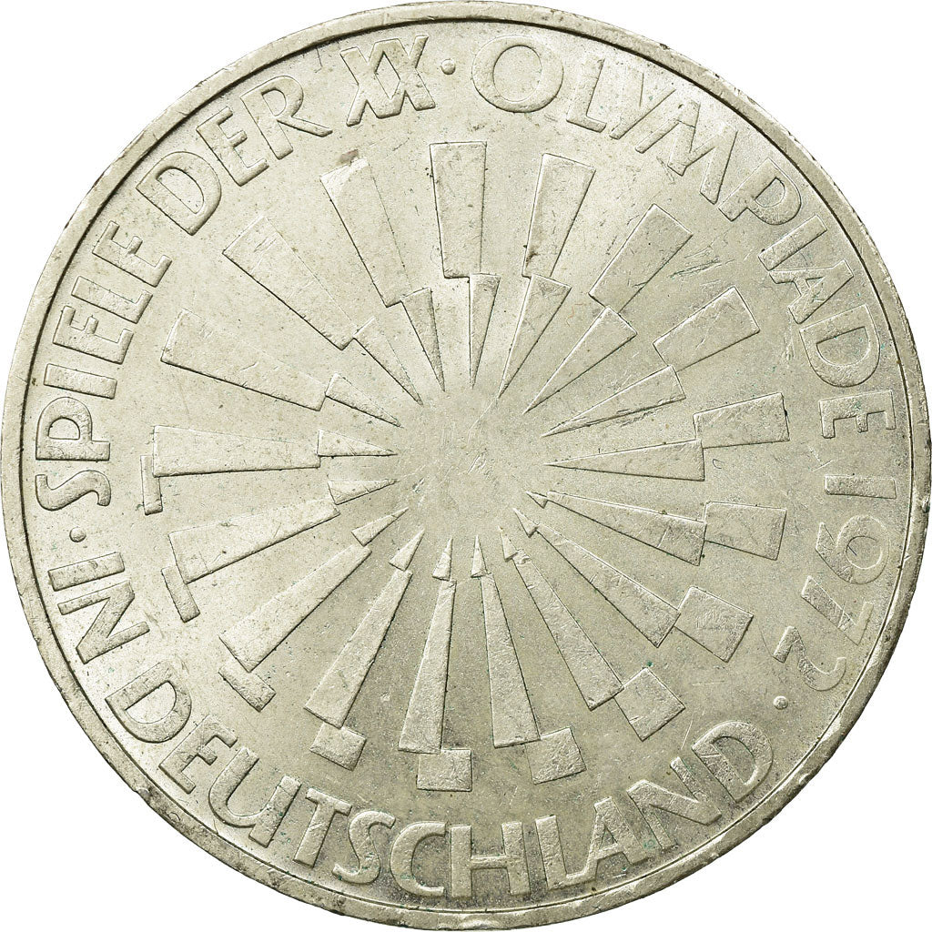 Munten, Federale Duitse Republiek, 10 Mark, 1972, Munich, ZF, Zilver, KM:130