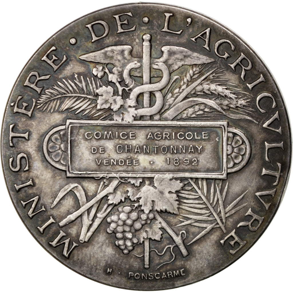 FRANCE, Business & industry, French Third Republic, Medal, AU(50-53), Silver,...