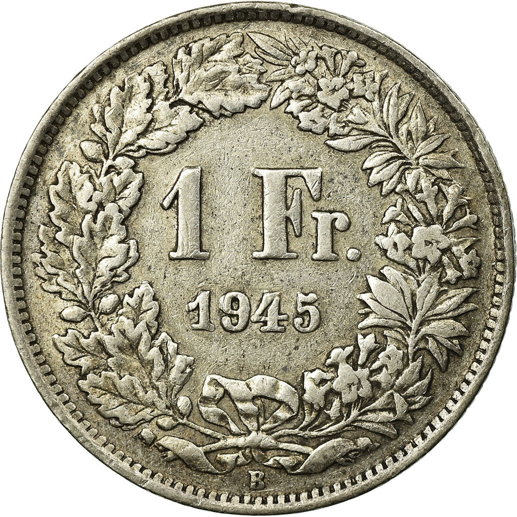 Coin, Switzerland, Franc, 1945, Bern, EF(40-45), Silver, KM:24