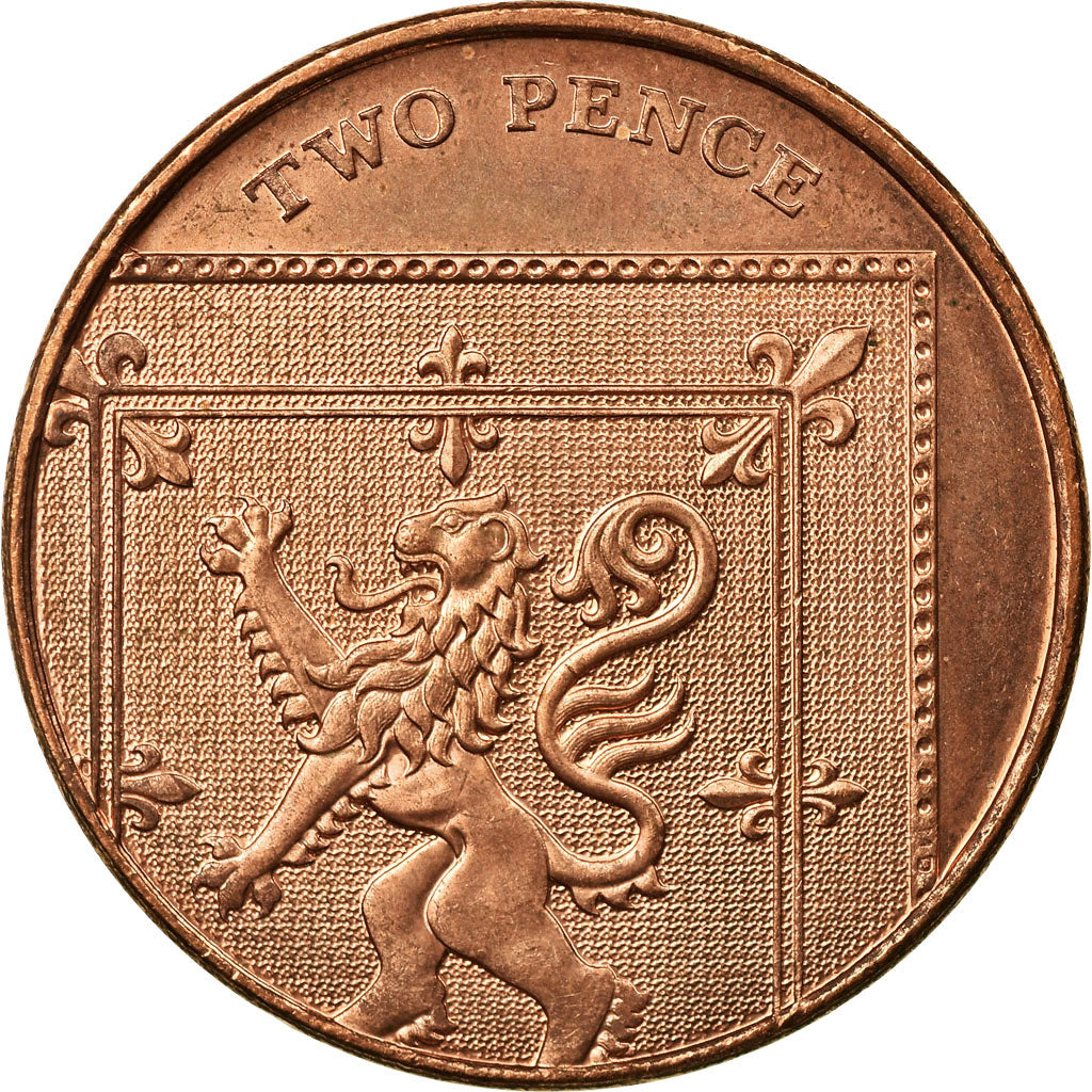 Coin, Great Britain, Elizabeth II, 2 Pence, 2009, AU(55-58), Copper Plated