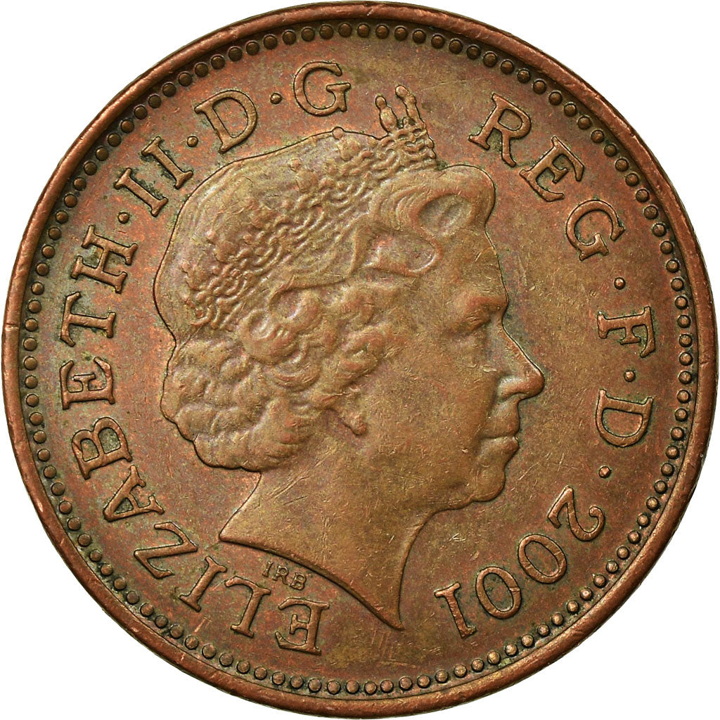 Monnaie, Grande-Bretagne, Elizabeth II, Penny, 2001, TTB, Copper Plated Steel