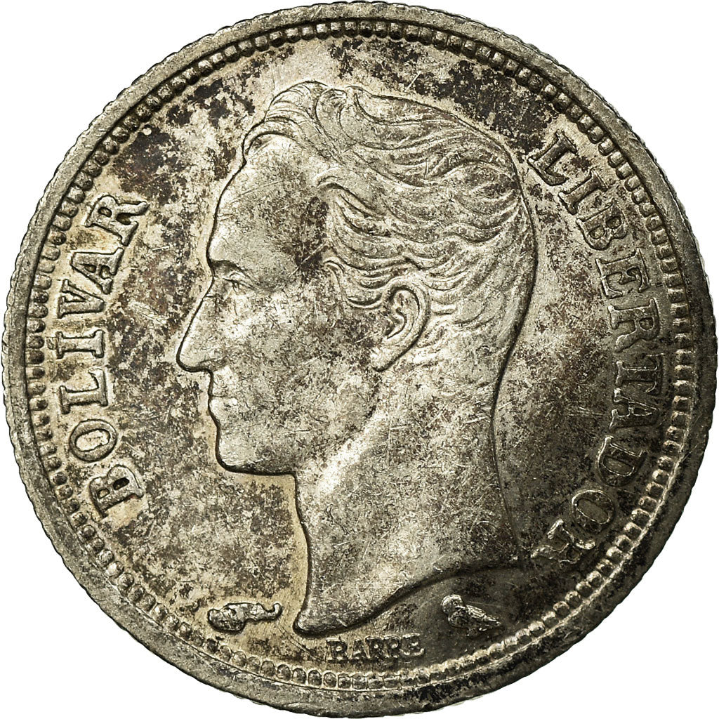 Moneta, Venezuela, 25 Centimos, 1960, MB+, Argento, KM:35a