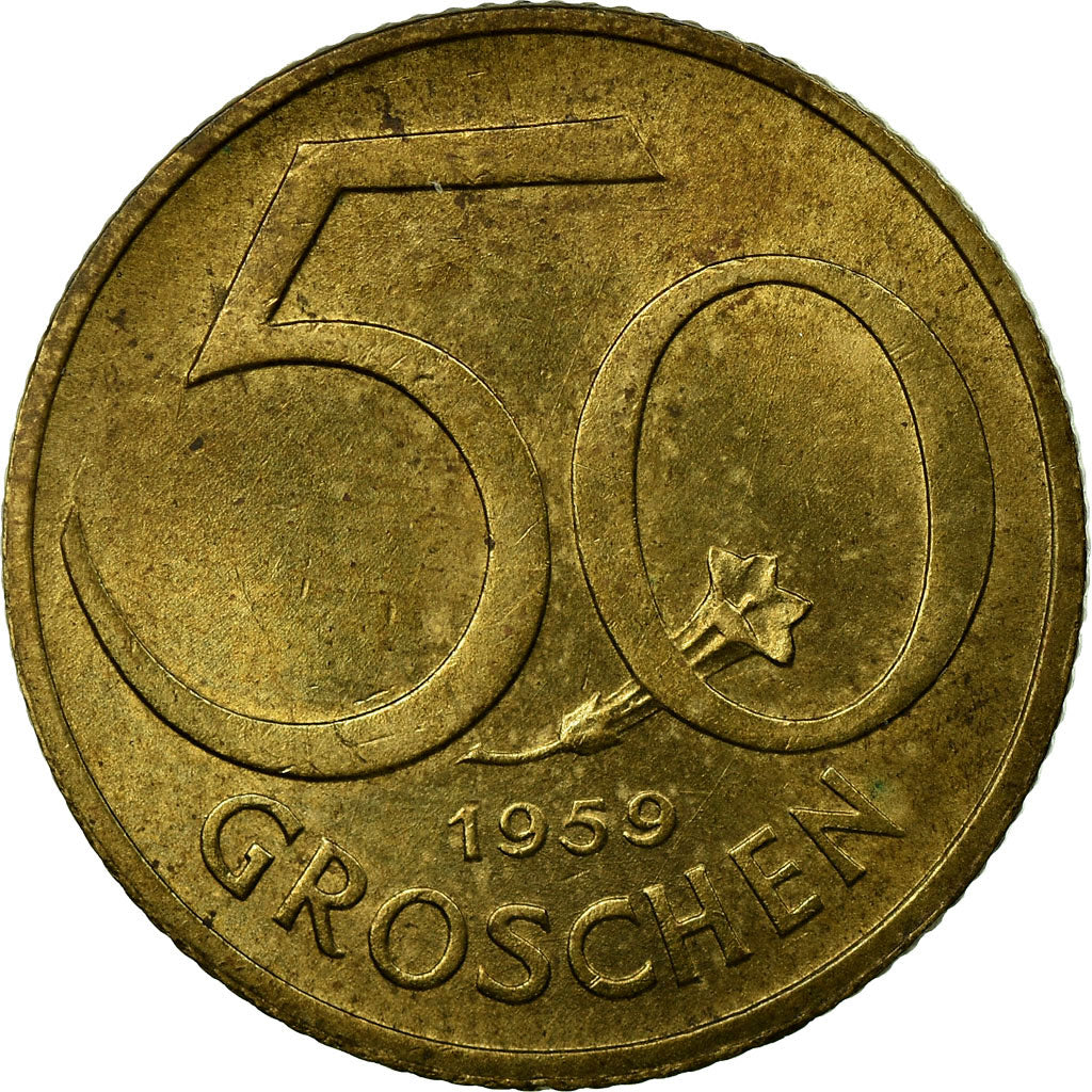 Moneta, Austria, 50 Groschen, 1959, AU(50-53), Aluminium-Brąz, KM:2885
