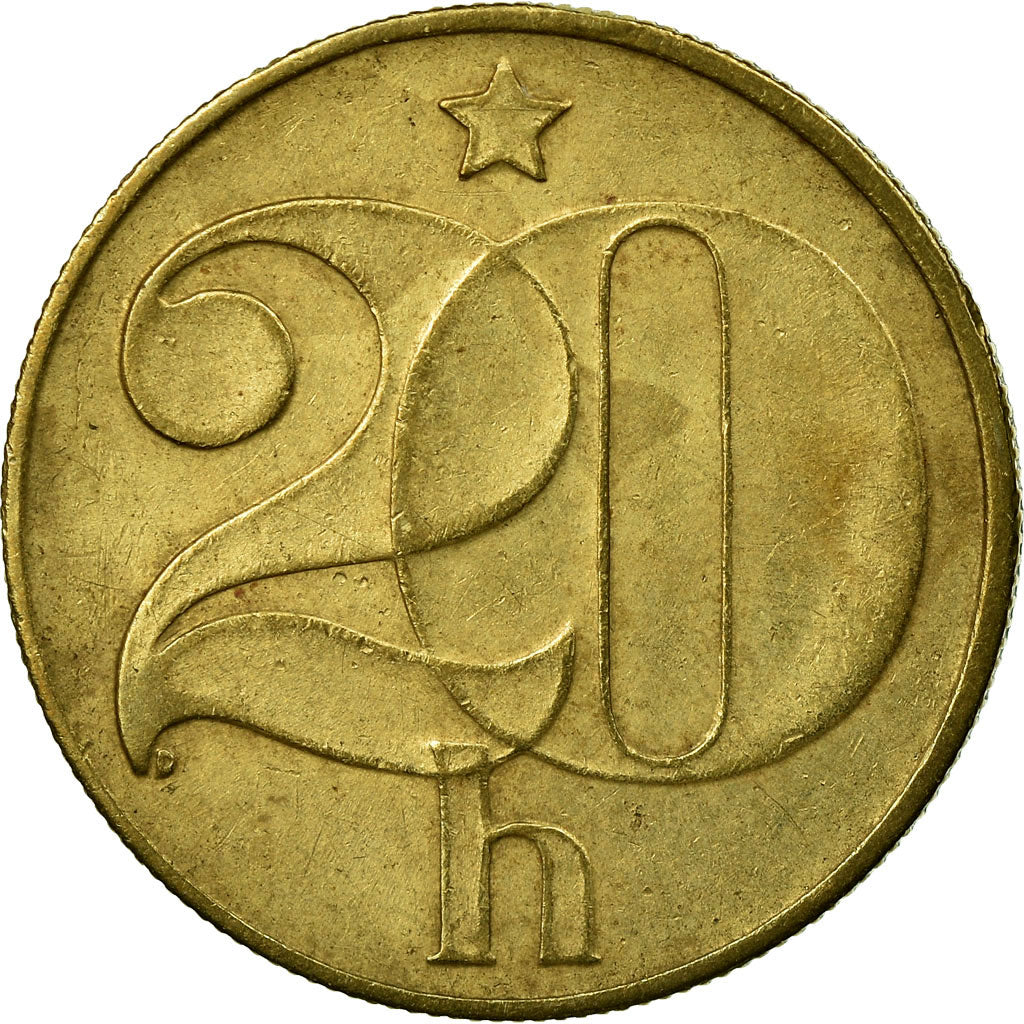 Moneta, Cecoslovacchia, 20 Haleru, 1985, MB+, Nichel-ottone, KM:74