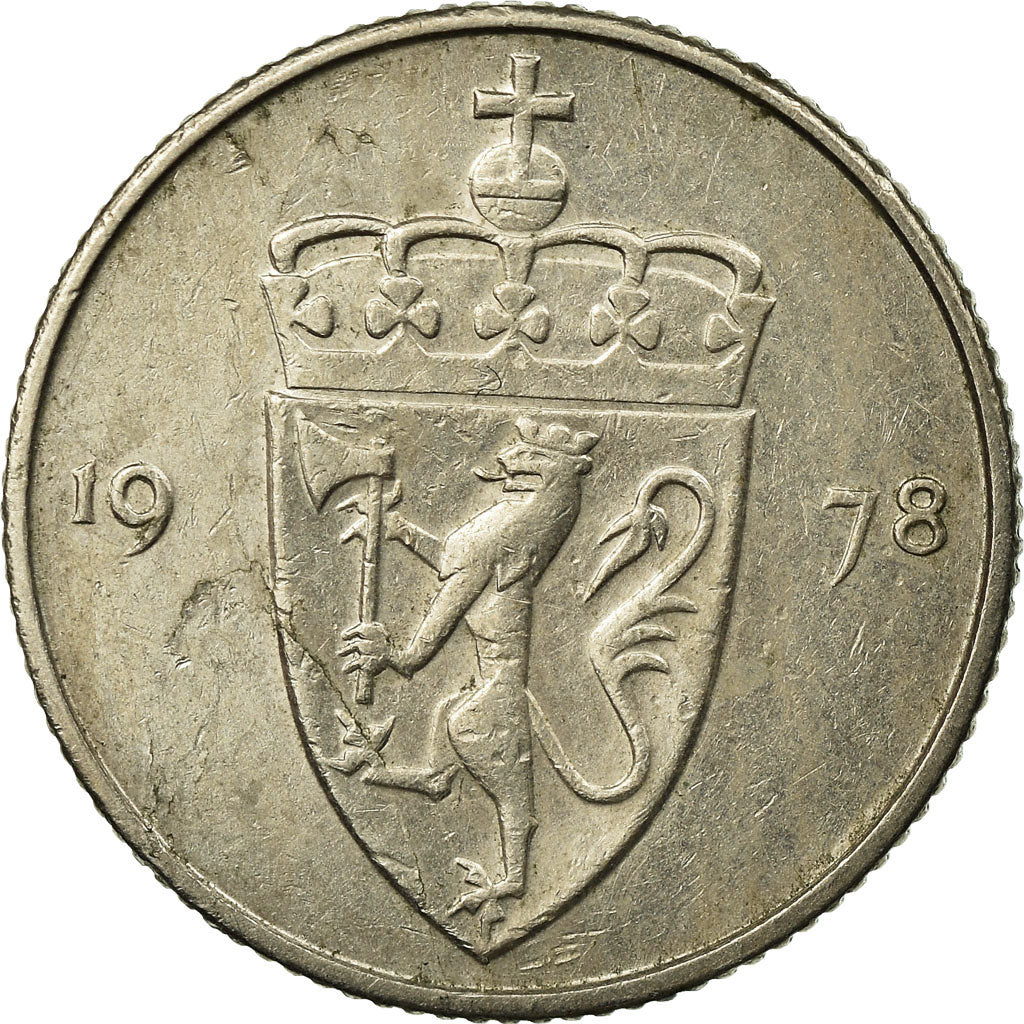 Coin, Norway, Olav V, 50 Öre, 1978, VF(20-25), Copper-nickel, KM:418