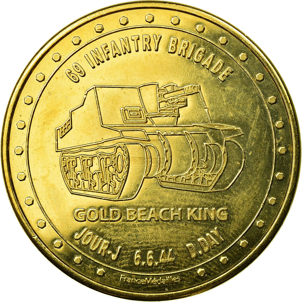 Francja, Token, Żeton turystyczny, Gold Beach King, Undated, France Médailles