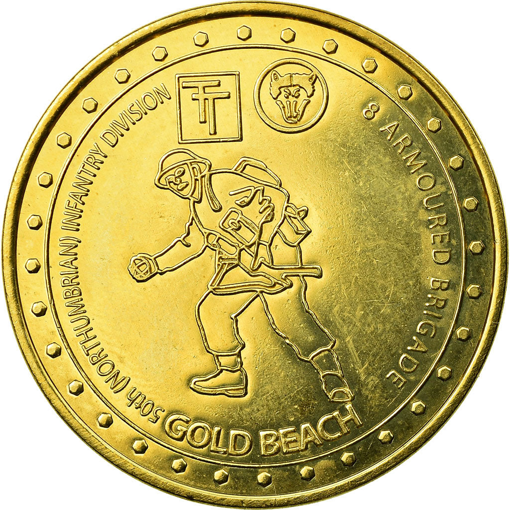 Francja, Token, Żeton turystyczny, Gold Beach King, Undated, France Médailles