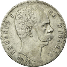 Moneta, Italia, Umberto I, 5 Lire, 1879, Rome, BB, Argento, KM:20