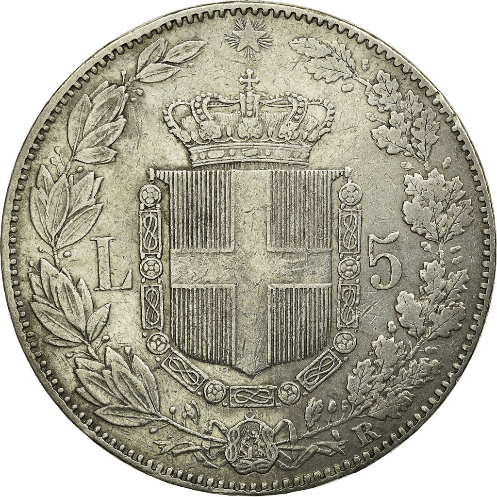 Moneta, Italia, Umberto I, 5 Lire, 1879, Rome, BB, Argento, KM:20
