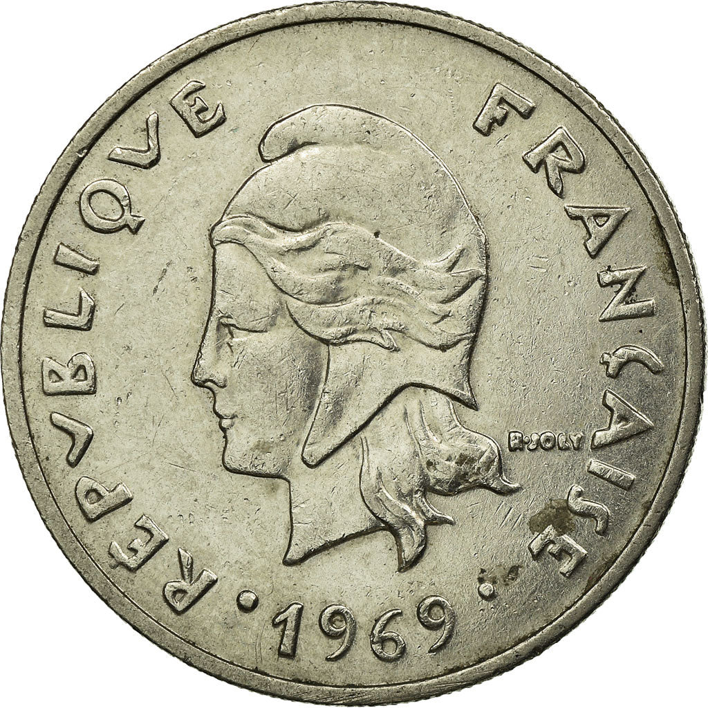 Münze, French Polynesia, 20 Francs, 1969, Paris, SS, Nickel, KM:6