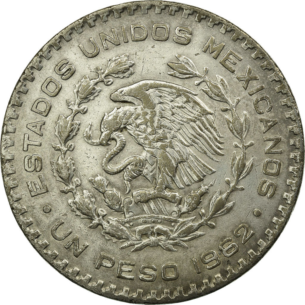 Coin, Mexico, Peso, 1962, Mexico City, EF(40-45), Silver, KM:459