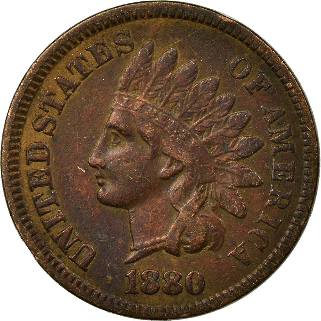 Coin, United States, Indian Head Cent, Cent, 1880, U.S. Mint, Philadelphia