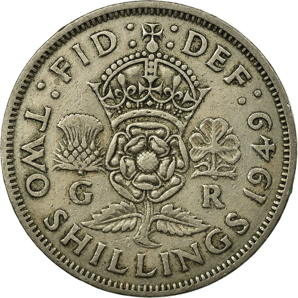 Coin, Great Britain, George VI, Florin, Two Shillings, 1949, VF(30-35)