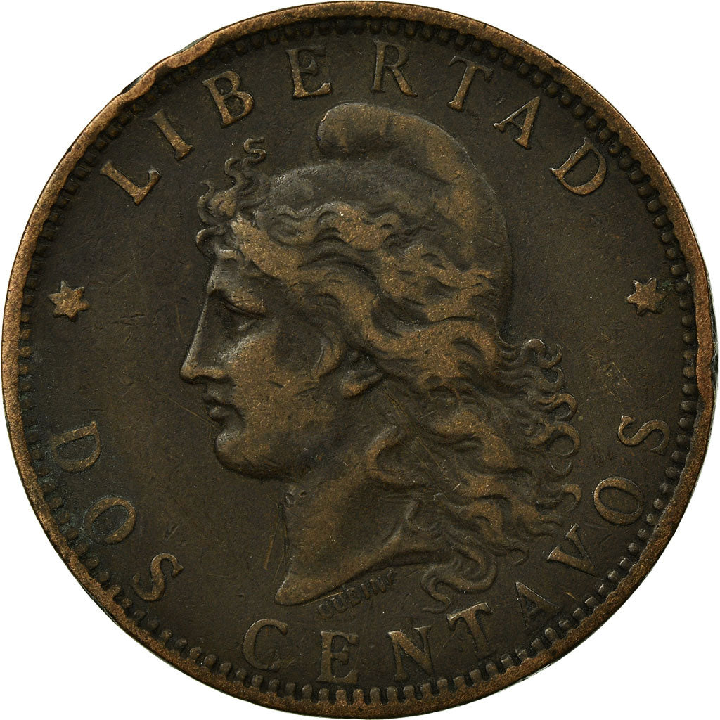 Münze, Argentinien, 2 Centavos, 1892, S+, Bronze, KM:33