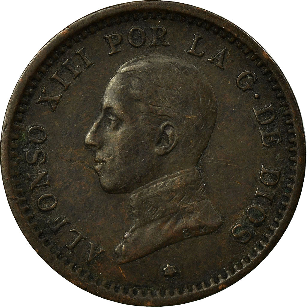 Coin, Spain, Alfonso XIII, 2 Centimos, 1912, Madrid, EF(40-45), Copper, KM:732