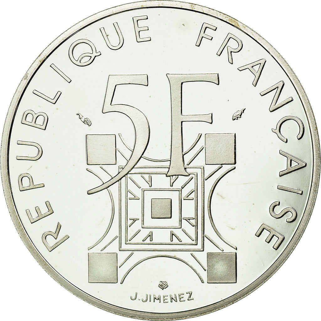 Coin, France, 5 Francs, 1989, Paris, MS(65-70), Silver, KM:968a, Gadoury:772