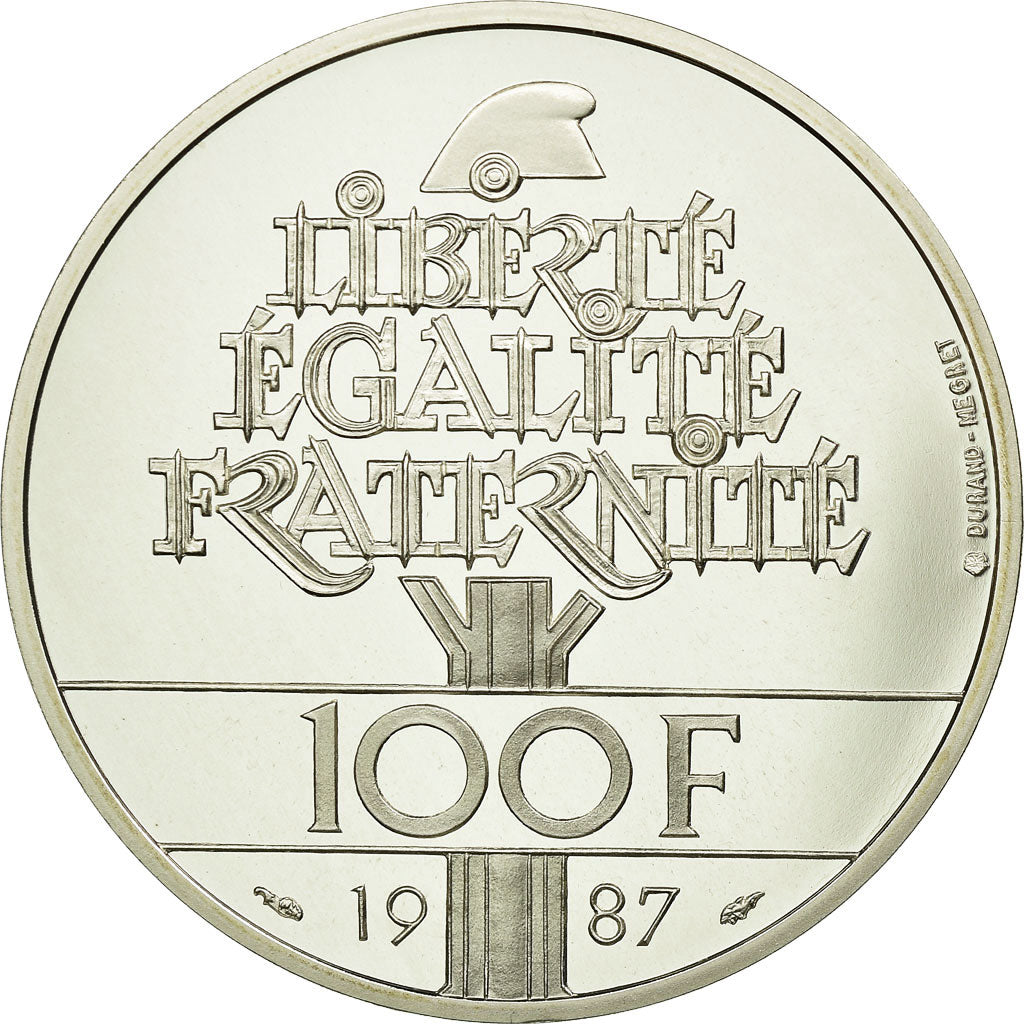 Coin, France, 100 Francs, 1987, MS(65-70), Silver, KM:962a, Gadoury:902