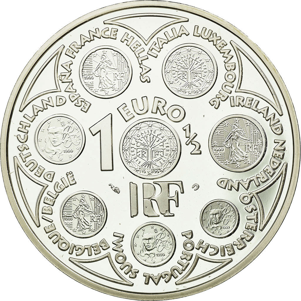 France, 1-1/2 Euro, 2002, MS(65-70), Silver, Gadoury:EU11, KM:1301