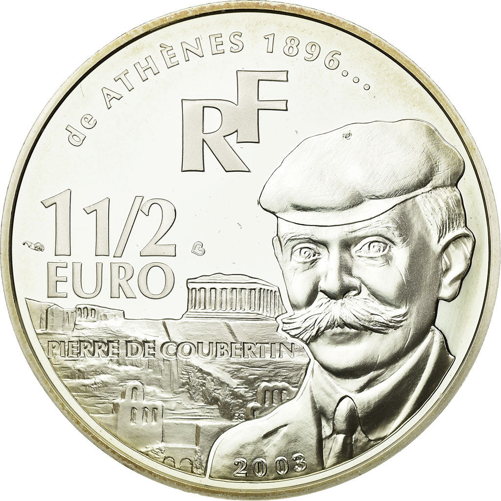 France, 1-1/2 Euro, 2003, MS(65-70), Silver, Gadoury:EU53, KM:1361
