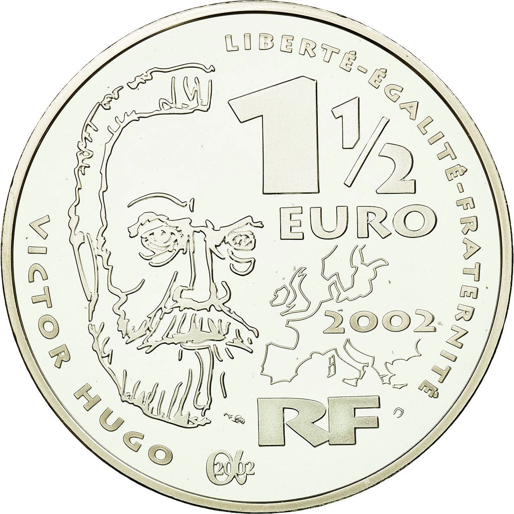 France, 1-1/2 Euro, 2002, MS(65-70), Silver, Gadoury:EU1, KM:1332