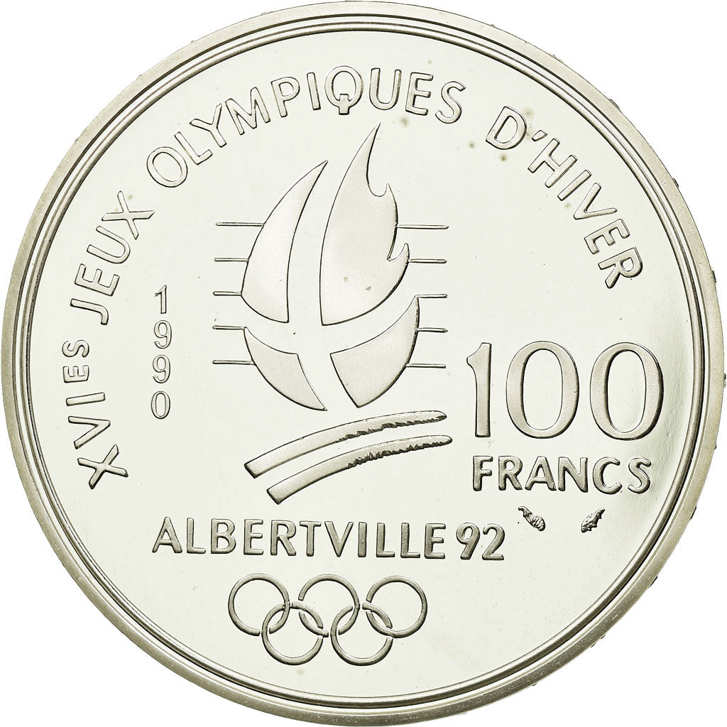 Munten, Frankrijk, 100 Francs, 1990, FDC, Zilver, KM:980, Gadoury:C7