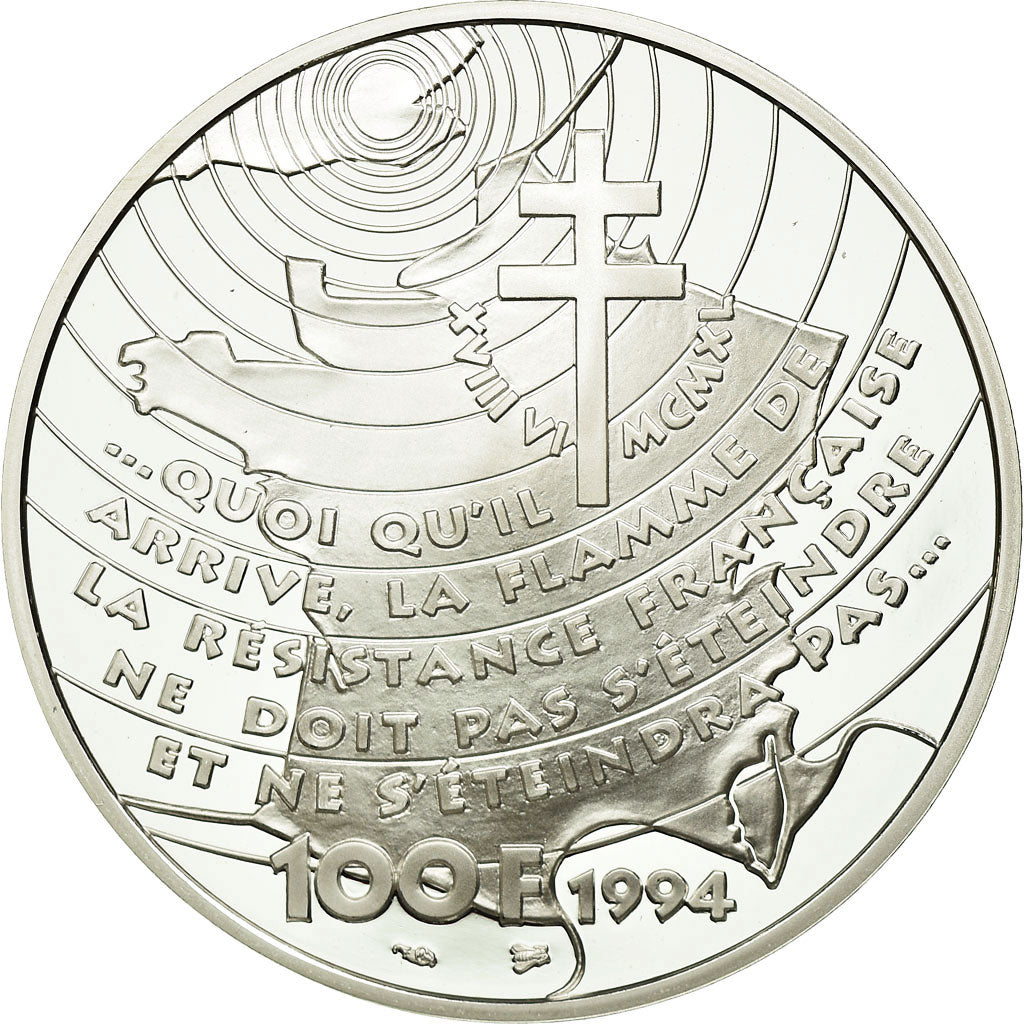 Coin, France, 100 Francs, 1994, MS(65-70), Silver, KM:1038, Gadoury:C71