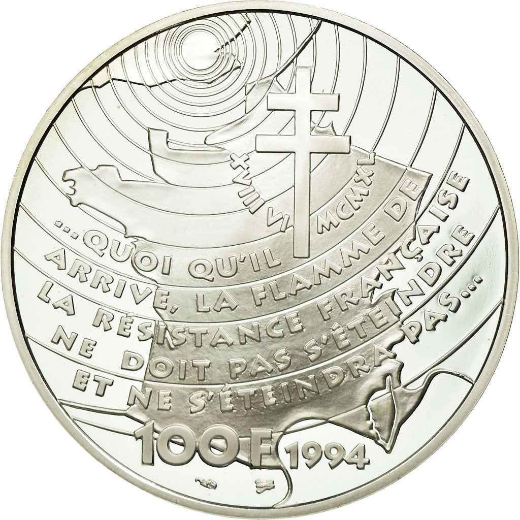Moneda, Francia, 100 Francs, 1994, FDC, Plata, KM:1038, Gadoury:C71